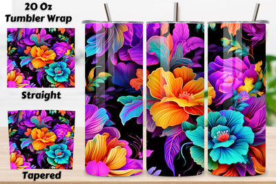3D Dazzling Petal Parade Tumbler Wrap | Sublimation PNG Sublimation FloridPrintables 