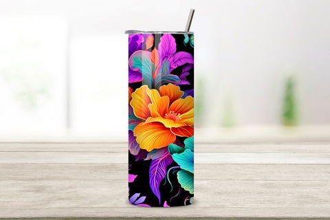 3D Dazzling Petal Parade Tumbler Wrap | Sublimation PNG Sublimation FloridPrintables 