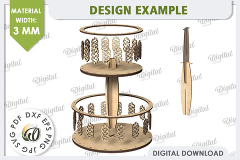 3D Decorative Tiered Tray Laser Cut Design. Serving Tray SVG SVG Evgenyia Guschina 