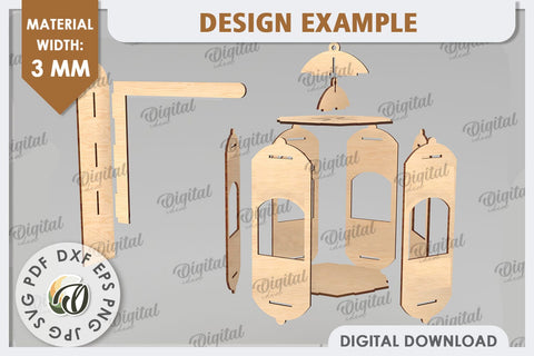 3D Decorative Wooden Wall Lamp Laser Cut. Home Decor SVG SVG Evgenyia Guschina 