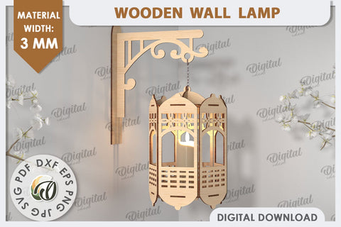 3D Decorative Wooden Wall Lamp Laser Cut. Home Decor SVG SVG Evgenyia Guschina 