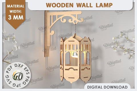3D Decorative Wooden Wall Lamp Laser Cut. Home Decor SVG SVG Evgenyia Guschina 