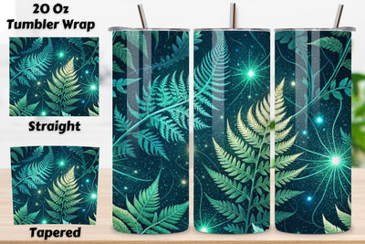 3D Digital Detox Forest Seamless Tumbler Wrap - Holographic Foliage & Neural Pathways, 20 oz Skinny Sublimation PNG, seamless design, skinny tumbler, sublimation tumbler, tumbler design Sublimation FloridPrintables 