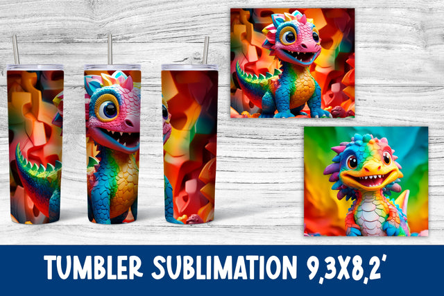 3d dinosaur sublimation tumbler wrap Sublimation Svetana Studio 