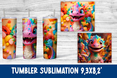 3d dinosaur tumbler wrap Sublimation Svetana Studio 