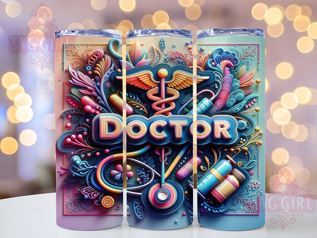 3D Doctor Medical Sublimation Tumbler, Medical Tumbler Wrap, 20oz Sublimation Design, Healthcare Worker Tumbler, Doctor Gift Tumbler, Nurse Tumbler Wrap, Medical Theme Tumbler Sublimation SvggirlplusArt 