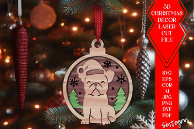 3D Dog Christmas Tree Baubles laser SVG – Laser Cut Files v2 SVG Sintegra 