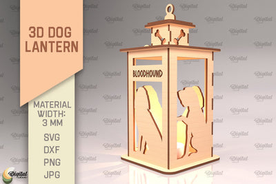 3D Dog Lantern SVG. Laser Cut Lamp. Bloodhound SVG SVG Evgenyia Guschina 