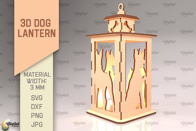 3D Dog Lantern SVG. Laser Cut Lamp. Doberman SVG SVG Evgenyia Guschina 