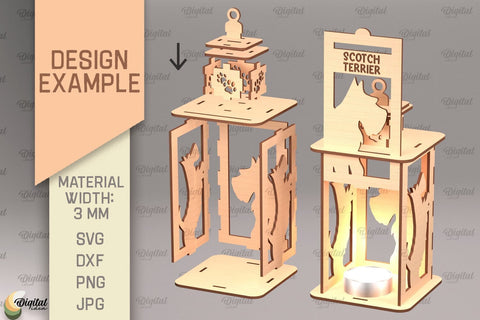 3D Dog Lanterns SVG Bundle. Laser Cut Lamps SVG Evgenyia Guschina 