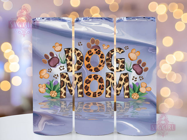 3D Dog Mom Leopard 20oz Tumbler Wrap Sublimation Design, Straight Tapered Tumbler Wrap, Dog Lovers Tumbler Png, Instant Digital Download Sublimation SvggirlplusArt 
