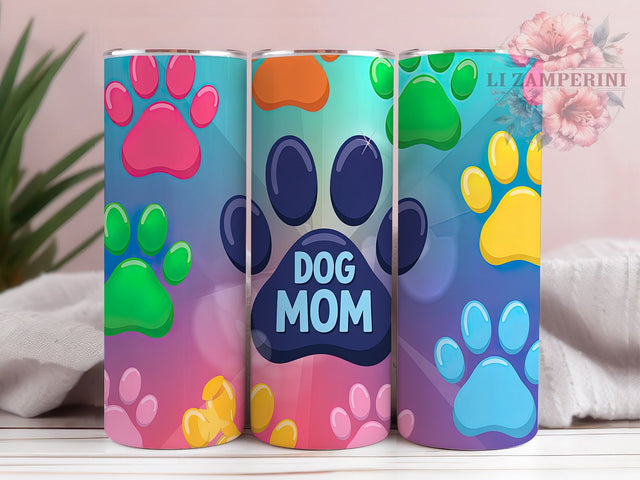 3D Dog Mom Paw Print Tumbler, 3D Dog Mom Wrap, Paw Print Tumbler, 20oz Dog Lover Design, Dog Mom Sublimation, Pet Lover Tumbler, Animal Paw Tumbler Sublimation Li Zamperini 