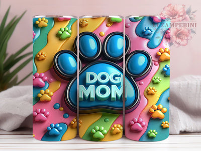 3D Dog Mom Paw Print Tumbler, 3D Dog Mom Wrap, Paw Print Tumbler, 20oz Dog Lover Design, Dog Mom Sublimation, Pet Lover Tumbler, Animal Paw Tumbler Sublimation Li Zamperini 