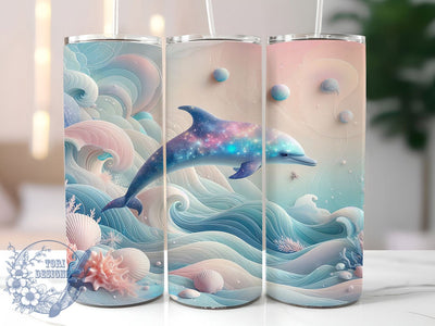 3D Dolphin Ocean Marine Life Tumbler Wrap, 20oz Tumbler Sublimation, Underwater Marine Design, Realistic Sea Life Art, Blue Ocean Aesthetic, Aquatic Wildlife Tumbler Sublimation ToriDesigns 