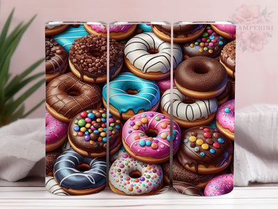 3D Donuts 20oz Tumbler Wrap PNG, Colourful Pastel Tumber Png, Straight & Tapered Tumbler Wrap, Instant Digital Download Sublimation Li Zamperini 
