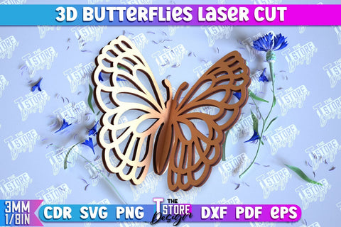 3D Dragonfly | 3D Butterflies | Summer Design | Decorative Bundle | CNC File SVG The T Store Design 
