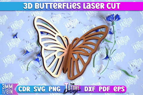 3D Dragonfly | 3D Butterflies | Summer Design | Decorative Bundle | CNC File SVG The T Store Design 