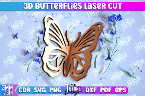 3D Dragonfly | 3D Butterflies | Summer Design | Decorative Bundle | CNC File SVG The T Store Design 