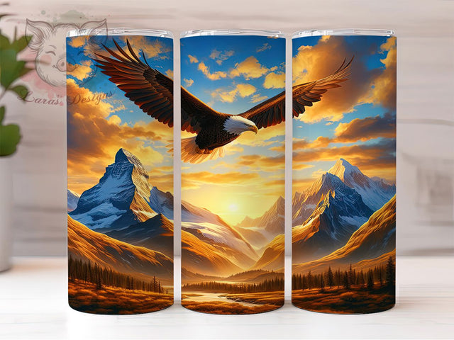3D Eagle Nature Tumbler, Quilled Paper, Flying Bird, Sublimation Art, 20oz Tumbler, Bold Design, Nature Theme Sublimation Lara' s Designs 