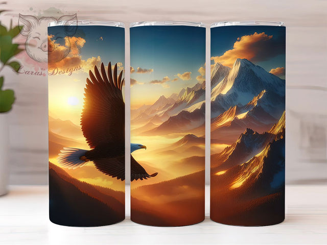 3D Eagle Nature Tumbler, Quilled Paper, Flying Bird, Sublimation Art, 20oz Tumbler, Bold Design, Nature Theme Sublimation Lara' s Designs 
