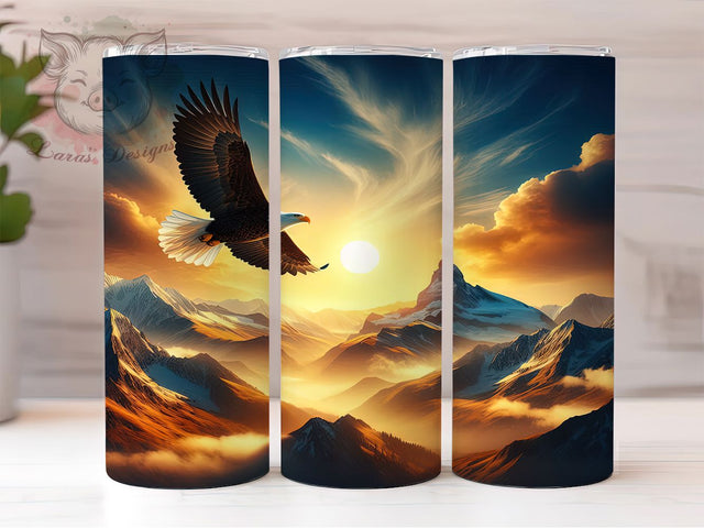 3D Eagle Nature Tumbler, Quilled Paper, Flying Bird, Sublimation Art, 20oz Tumbler, Bold Design, Nature Theme Sublimation Lara' s Designs 