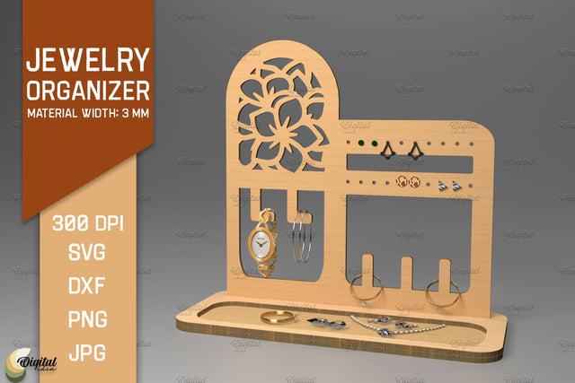 3D Earring Display. Jewelry Organizer. Organizer Laser Cut SVG Evgenyia Guschina 