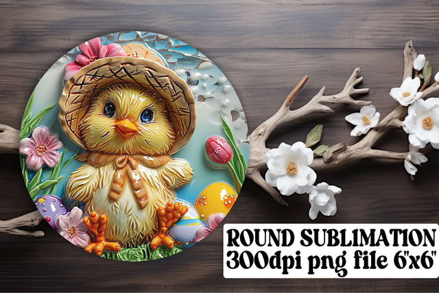 3D Easter Animal Sublimation Trio - Circle, Keychain, Coaster Sublimation afrosvg 