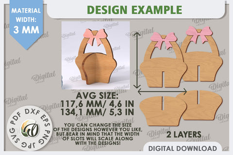 3D Easter Basket Laser Cut. Home Decor. Cute Easter SVG SVG Evgenyia Guschina 