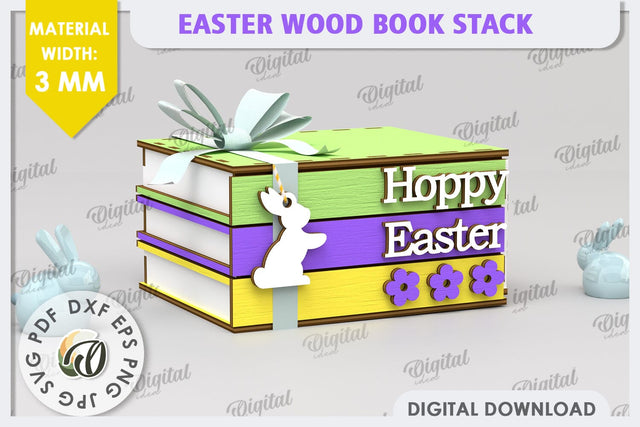 3D Easter Box Laser Cut. Easter Stacked Books SVG SVG Evgenyia Guschina 