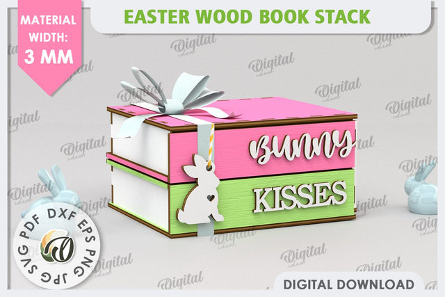 3D Easter Box Laser Cut. Easter Stacked Books SVG SVG Evgenyia Guschina 