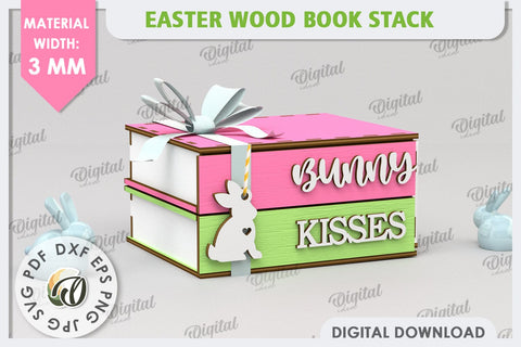 3D Easter Box Laser Cut. Easter Stacked Books SVG SVG Evgenyia Guschina 