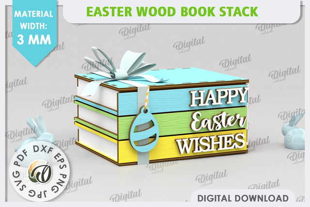 3D Easter Box Laser Cut. Easter Stacked Books SVG SVG Evgenyia Guschina 