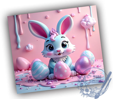 3D Easter Bunny Tumbler Wrap, Rabbit Hole Design, Egg Easter Sublimation Wrap, 20oz Tumbler Template, Digital Download Tumbler, Cute Bunny Art, Easter Drinkware, Whimsical Rabbit Design Sublimation ToriDesigns 