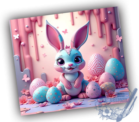 3D Easter Bunny Tumbler Wrap, Rabbit Hole Design, Egg Easter Sublimation Wrap, 20oz Tumbler Template, Digital Download Tumbler, Cute Bunny Art, Easter Drinkware, Whimsical Rabbit Design Sublimation ToriDesigns 