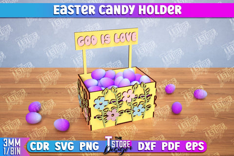 3d Easter Candy Box Lasercut, Candy Treat Box Design, Egg Holder SVG SVG The T Store Design 