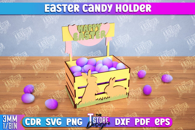 3d Easter Candy Box Lasercut, Candy Treat Box Design, Eggs Holder SVG Design SVG The T Store Design 