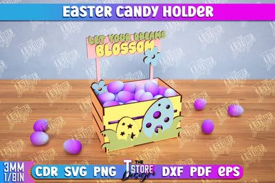 3d Easter Candy Box Lasercut, Candy Treat Box Design, Eggs Holder SVG SVG The T Store Design 