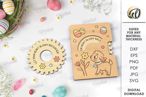 3D Easter Card Laser Cut. Easter Greeting Card SVG SVG Evgenyia Guschina 