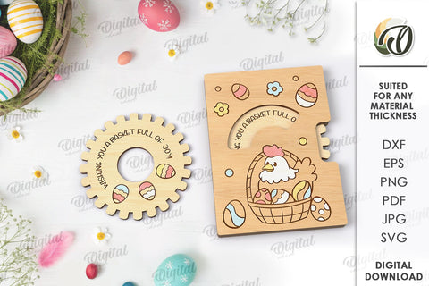 3D Easter Card Laser Cut. Easter Greeting Card SVG SVG Evgenyia Guschina 