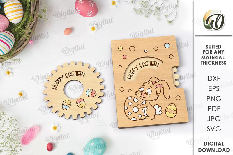 3D Easter Card Laser Cut. Easter Greeting Card SVG SVG Evgenyia Guschina 