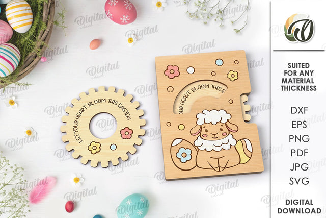3D Easter Card Laser Cut. Easter Greeting Card SVG SVG Evgenyia Guschina 
