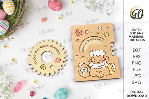 3D Easter Card Laser Cut. Easter Greeting Card SVG SVG Evgenyia Guschina 