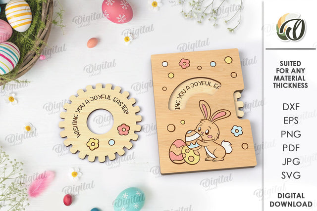 3D Easter Card Laser Cut. Easter Greeting Card SVG SVG Evgenyia Guschina 