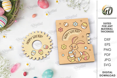 3D Easter Card Laser Cut. Easter Greeting Card SVG SVG Evgenyia Guschina 