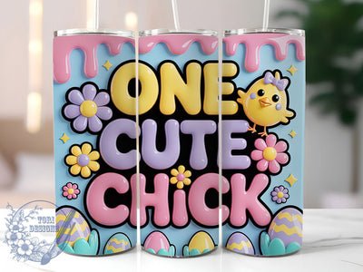 3D Easter Chick 20oz Tumbler, Cute Easter, 20oz Tumbler Wrap, Sublimation PNG, Holiday Cup Design, Spring Gift, Easter Chick Sublimation ToriDesigns 