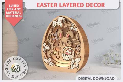 3D Easter Decor Laser Cut Bundle. Easter Eggs. Spring Desigs SVG Evgenyia Guschina 
