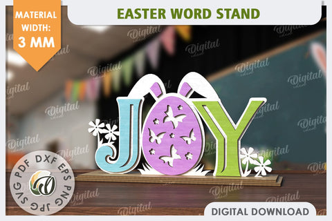 3D Easter Decor Laser Cut Bundle. Easter Stand. Easter Signs SVG Evgenyia Guschina 