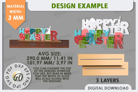 3D Easter Decor Laser Cut Bundle. Easter Stand. Easter Signs SVG Evgenyia Guschina 