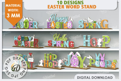 3D Easter Decor Laser Cut Bundle. Easter Stand. Easter Signs SVG Evgenyia Guschina 