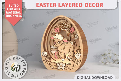 3D Easter Decor Laser Cut. Easter Egg. Spring Decor SVG SVG Evgenyia Guschina 